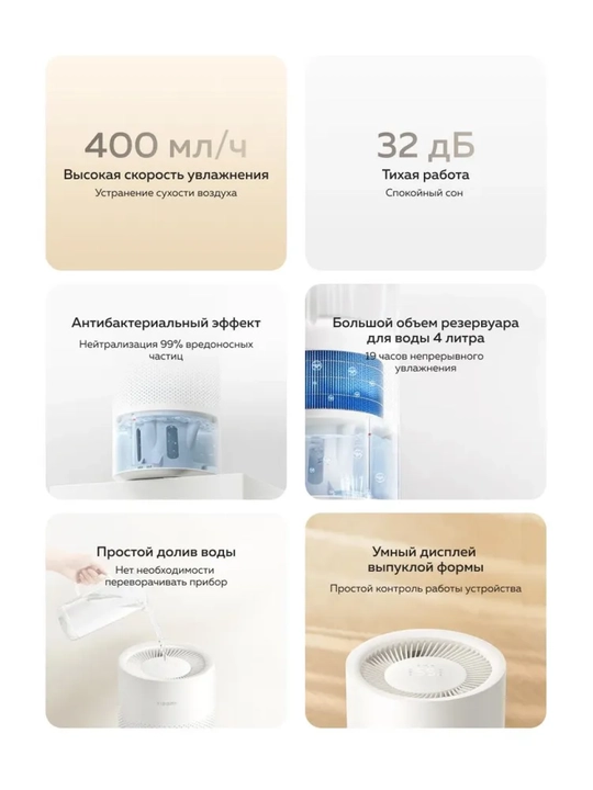 Увлажнители воздуха Xiaomi для дома и офиса 2-2 lite, Evaporative, Evoporative Pro, Global