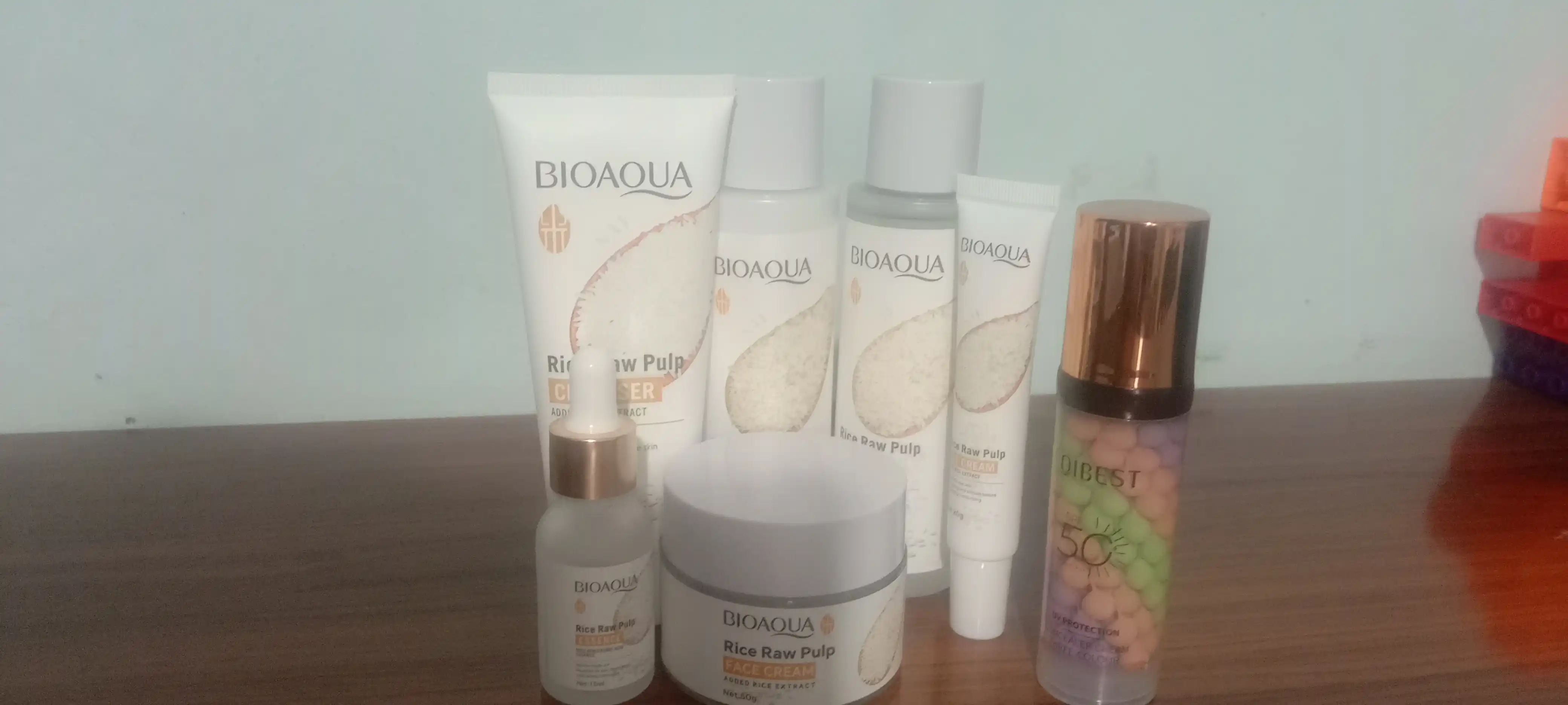 Подарочный набор для ухода за лицом Bioaqua, 6 в 1, омолаживающий, с экстрактом риса