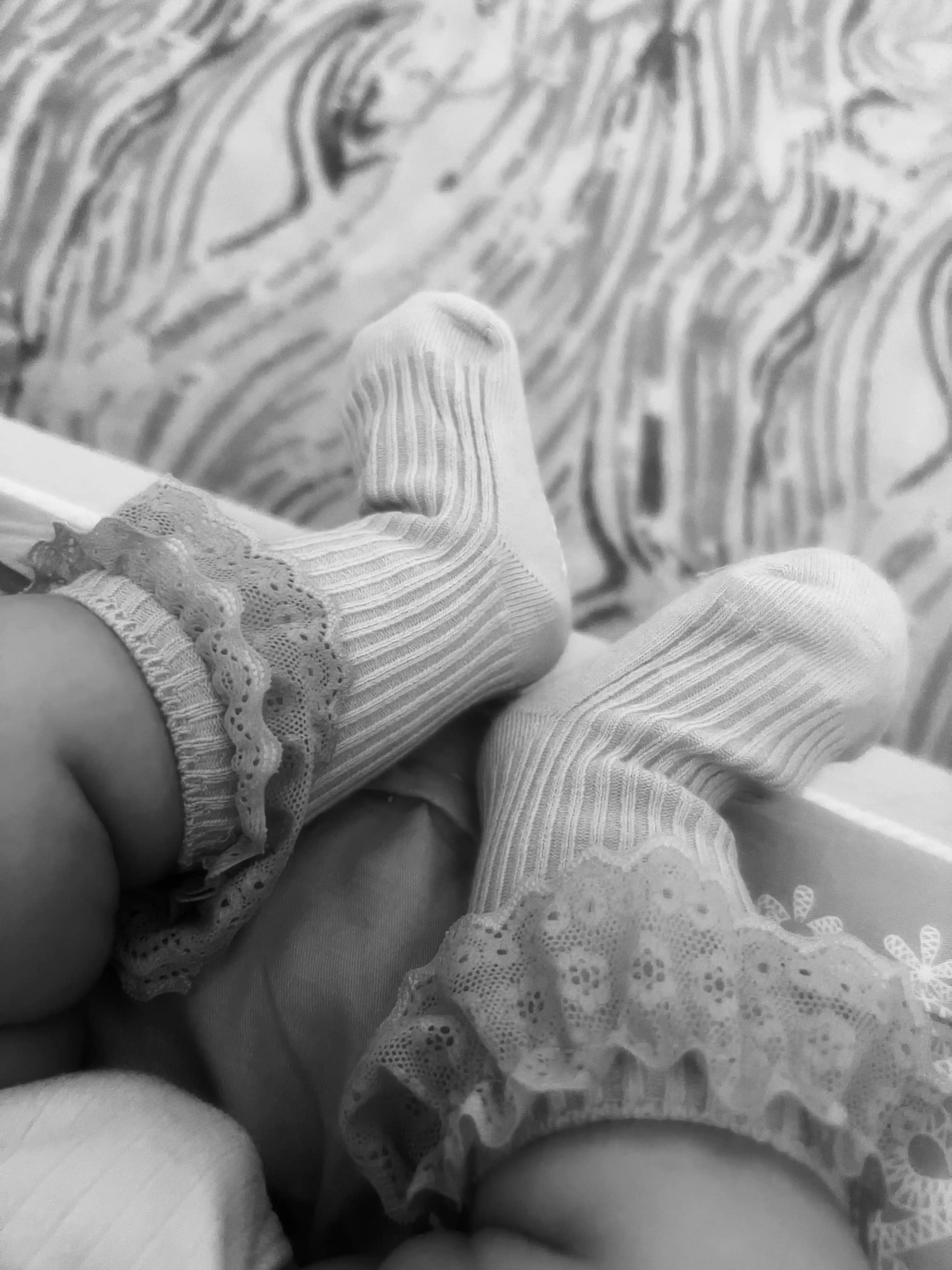 Детские носки “Lace Baby” — хлопковые с кружевом, набор разных цветов