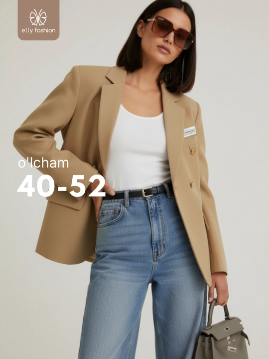 Ayollar pidjagi, klassik fason, ofis va kundalik kiyim uchun, S–3XL — ELLY FASHION - 