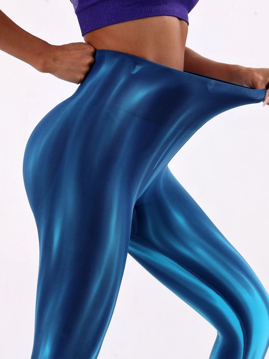 Леггинсы спортивные, лосины для фитнеса, Push-Up, Tie-dye, утягивающие, подчеркивает формы