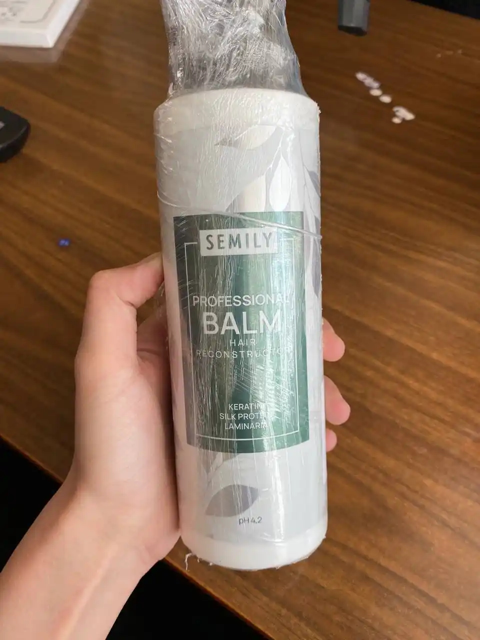 Keratin va ipakli soch chayish balzami, SEMILY konditsioneri, 400 ml