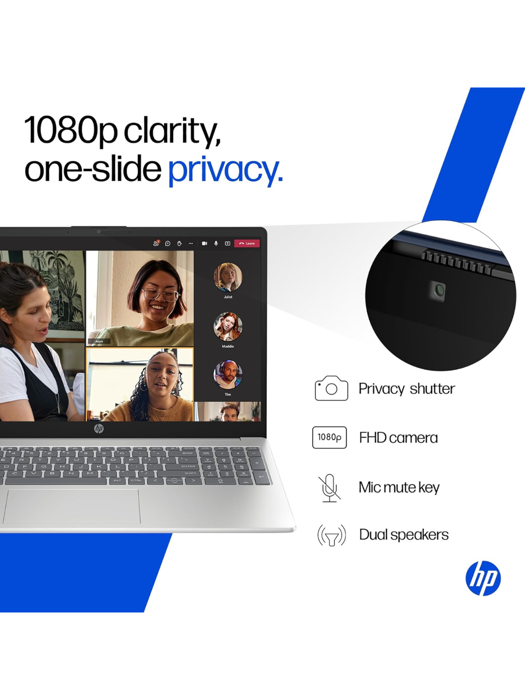 Ноутбук HP Laptop 15, Intel® Core™ 5-120U, DDR4 16ГБ, 512ГБ SSD, 15.6" FHD, Windows 11