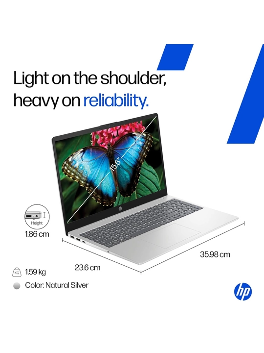 Ноутбук HP Laptop 15, Intel® Core™ 5-120U, DDR4 16ГБ, 512ГБ SSD, 15.6" FHD, Windows 11