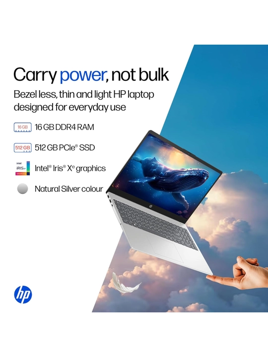 Ноутбук HP Laptop 15, Intel® Core™ 5-120U, DDR4 16ГБ, 512ГБ SSD, 15.6" FHD, Windows 11
