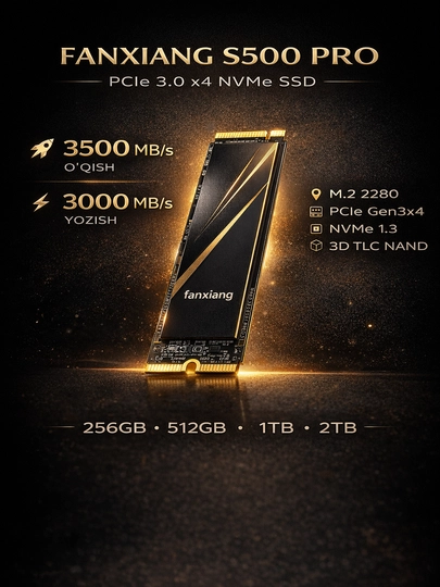 Твердотельный накопитель Fanxiang S500 Pro NVMe SSD 256 GB, 512 GB, 1 TB M.2 NVMe SSD
