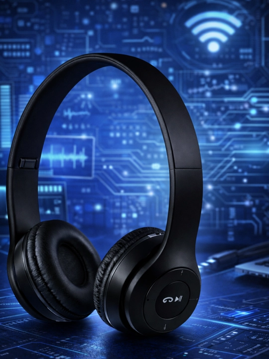 Наушники P47 Bluetooth, складные, стерео звук, слот для SD карты - 