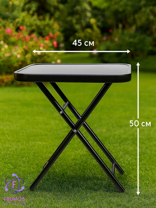 Yig'iluvchi Frumos Robin stoli, 45 sm metall ramkali Tabiatda dam olish va baliq ovi uchun