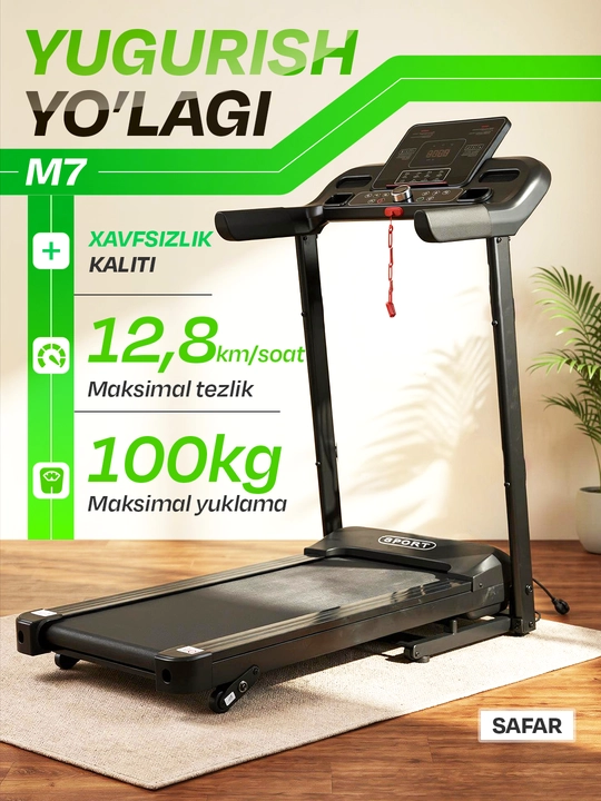 Uy uchun yig‘iladigan elektr yugurish yo‘lagi, 8-12 km-soat