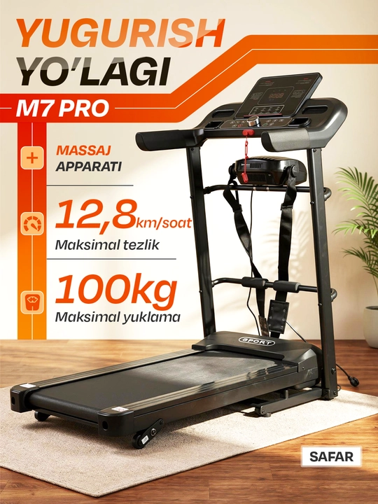 Uy uchun yig‘iladigan elektr yugurish yo‘lagi, 8-12 km-soat
