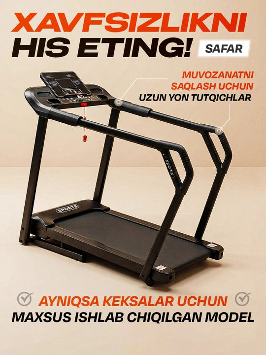 Uy uchun yig‘iladigan elektr yugurish yo‘lagi, 8-12 km-soat