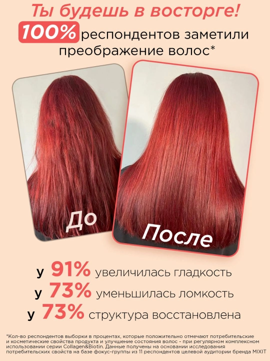 Kollagen va biotin bilan sochlarni tiklovchi to‘plam — MIXIT (2 in 1)