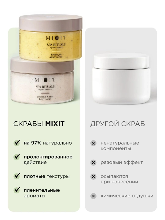 SPA-набор соляных скрабов для гладкости кожи — MIXIT Coconut & Lemon Body Scrub (2 в 1)