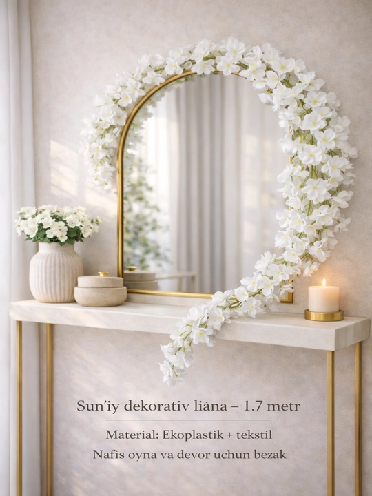 Sun’iy dekorativ liana – 1.7–2.3 metr, interyer uchun nafis bezak - 