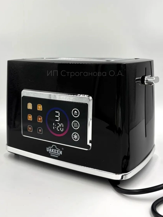 UAKEEN ZL‐2111/2112 elektr tosteri, 2 ta bo‘lim, qora va oq rangli sensorli displey