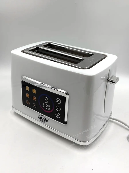 UAKEEN ZL‐2111/2112 elektr tosteri, 2 ta bo‘lim, qora va oq rangli sensorli displey
