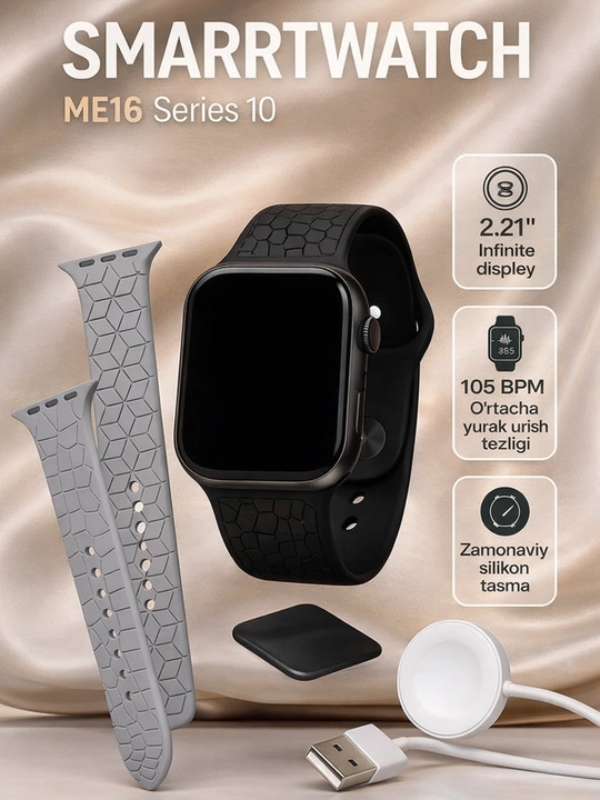 Aqlli soat WATCH ME16: Bluetooth, fitnes-treker, bildirishnomalar - 
