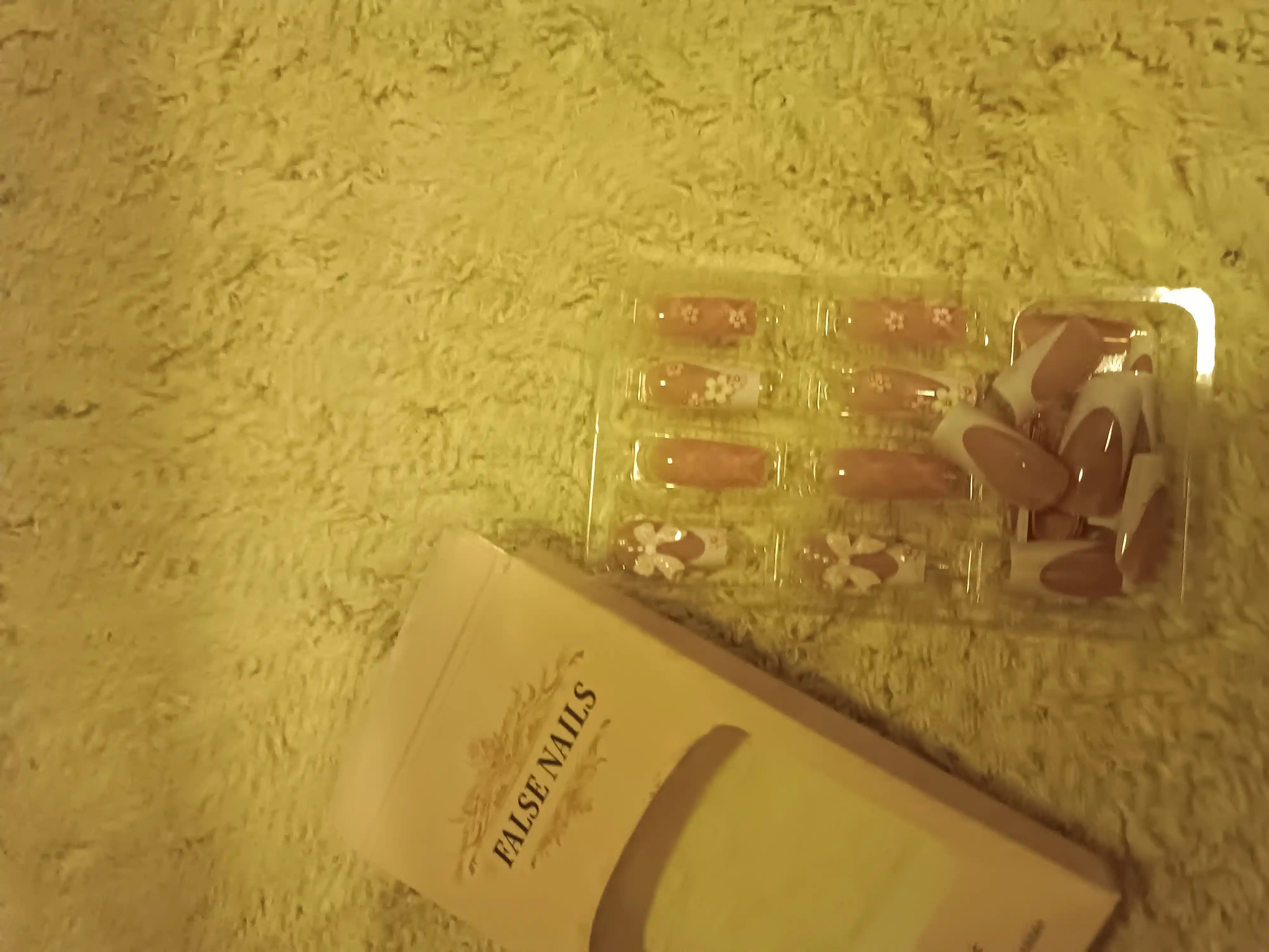 Накладные ногти с дизайном, 24 шт, маникюр, френч