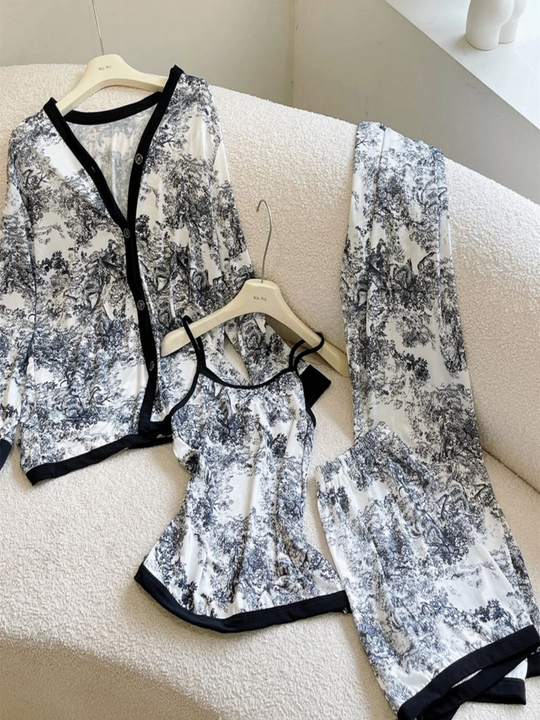 Ayollar pijama komplekt, uy uchun 4 tasi 1 da