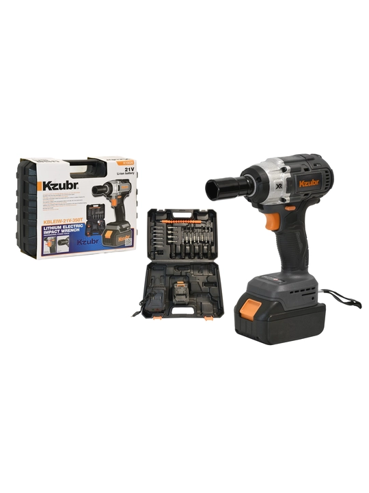 Аккумуляторный ударный шуруповерт KZUBR - KBLEIW-21V-350T+ 2 батареи 350Н.М - 