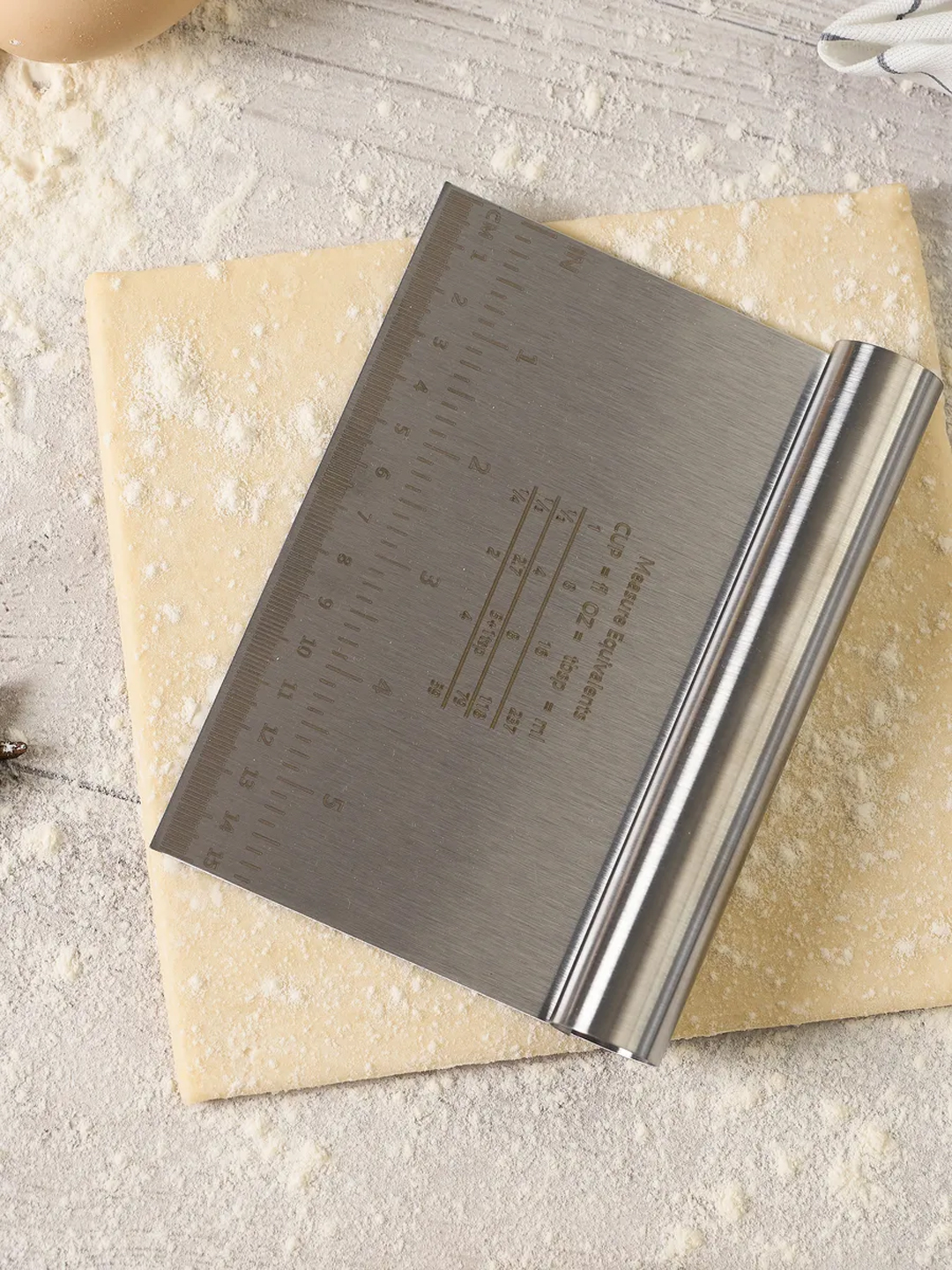 Шпатель для теста из нержавеющей стали с разметкой, скребок кухонный, и резки теста