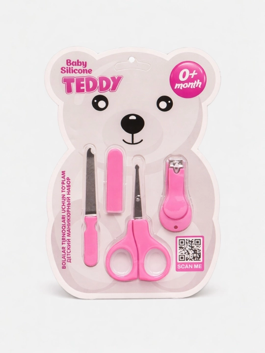 Детский маникюрный набор Baby Silicone TEDDY, ножницы, кусачки, пилочка