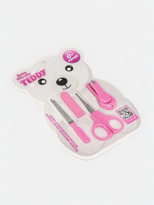 Детский маникюрный набор Baby Silicone TEDDY, ножницы, кусачки, пилочка