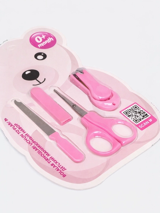 Детский маникюрный набор Baby Silicone TEDDY, ножницы, кусачки, пилочка