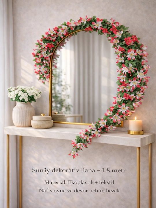 Sun’iy dekorativ liana – 1.7–2.3 metr, interyer uchun nafis bezak - 