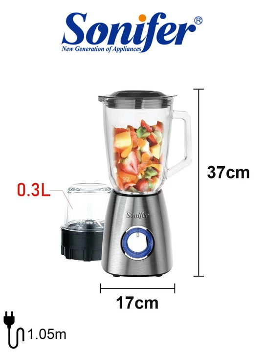 Blender, ko'p funksiyali, SONIFER 2 tasi 1 da SF-8015, 400W