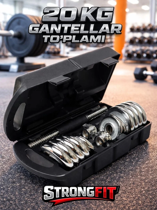Набор гантелей и штанг, складной, 15-20-30-55 кг в одной коробке