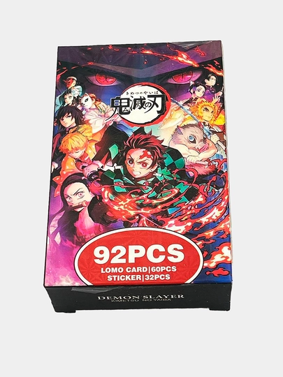 Lomo карты Аниме 60 шт + 32 стикера Genshin, One Piece, Jujutsu, Pokémon и др — 4HOME-2402042-ЛАЙМ