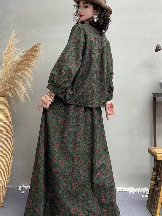 Ayollar dvoyka kostyumi oversize 2v1 paxta 100% 48–56 rubashka va yubka cho‘ntakli, yozgi