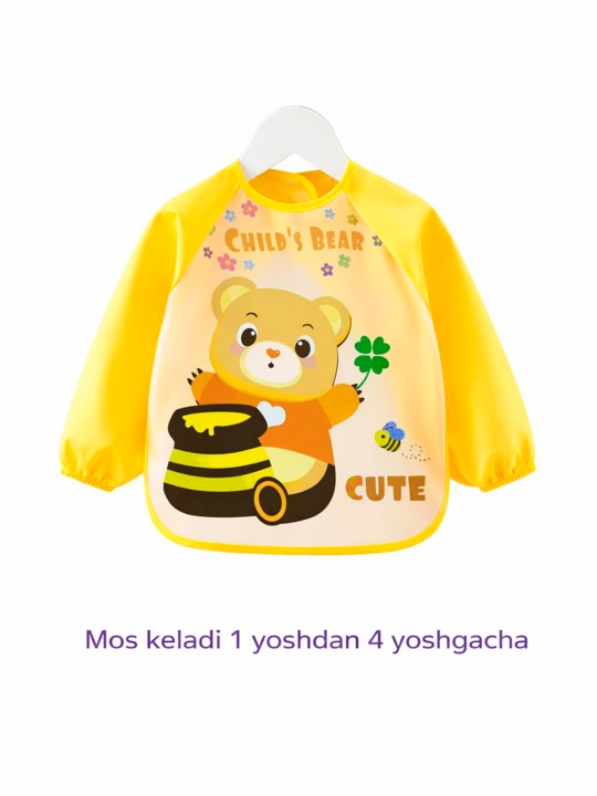 Bolalar uchun so'lakcha, bolalar furtuki, yenglar bilan, rasm chizish va ijodkorlik uchun