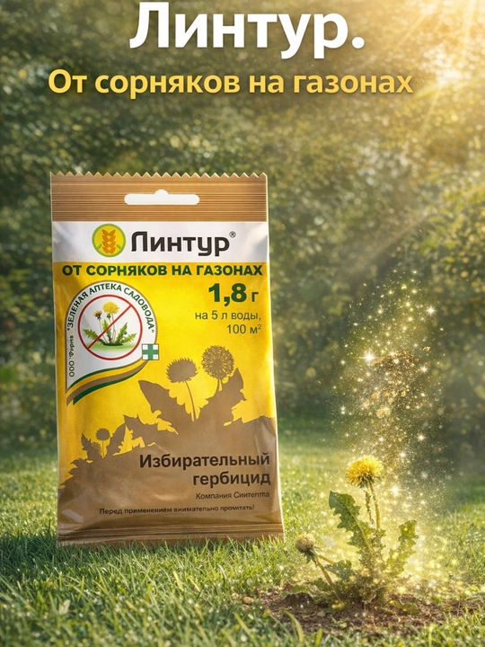 Линтур® — гербицид от сорняков на газонах, 1.8 гр - 