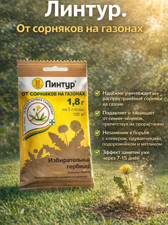 Lintur® - maysazorda begona o'tlar uchun gerbitsid, 1,8 gr