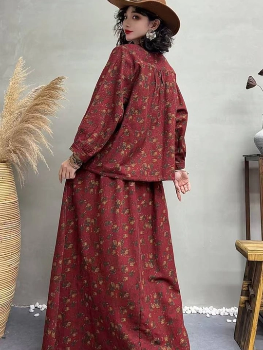 Ayollar dvoyka kostyumi oversize 2v1 paxta 100% 48–56 rubashka va yubka cho‘ntakli, yozgi - 