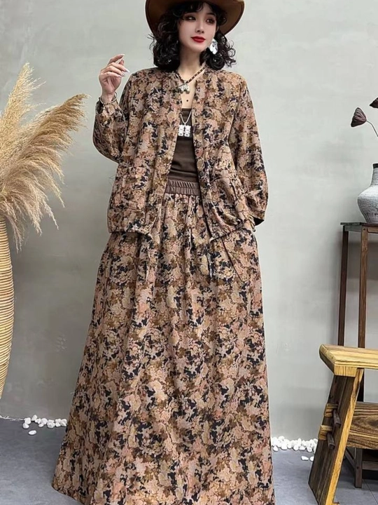Ayollar dvoyka kostyumi oversize 2v1 paxta 100% 48–56 rubashka va yubka cho‘ntakli, yozgi