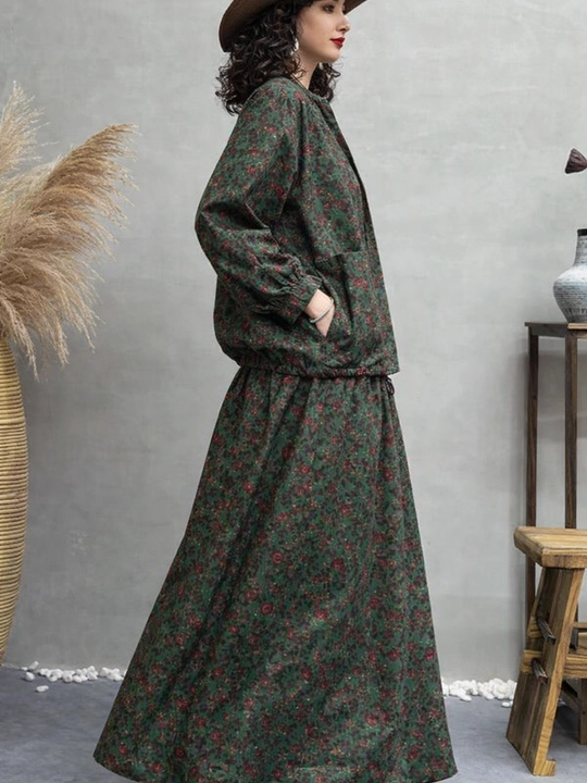 Ayollar dvoyka kostyumi oversize 2v1 paxta 100% 48–56 rubashka va yubka cho‘ntakli, yozgi