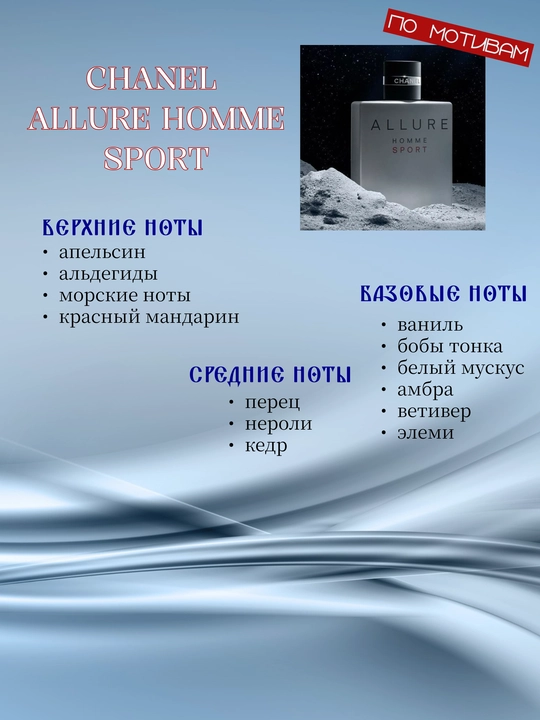 INFINITE LOVE E082 parfyumeriyasi - CHANEL ALLURE HOMME SPORT 8 ml, erkaklar uchun