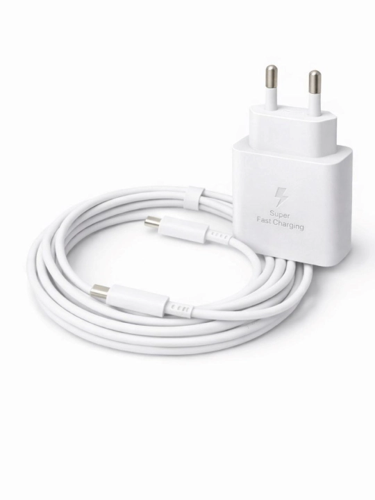 Samsung 45W Type-C zaryadchik, adapter (kabel bilan) Fast Charging 2.0 - Tezkor zaryadlash