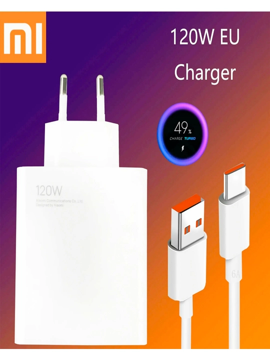 Быстрое зарядное устройство для Xiaomi Redmi 120 Вт, 67 Вт, 33 Вт, кабель Type-C