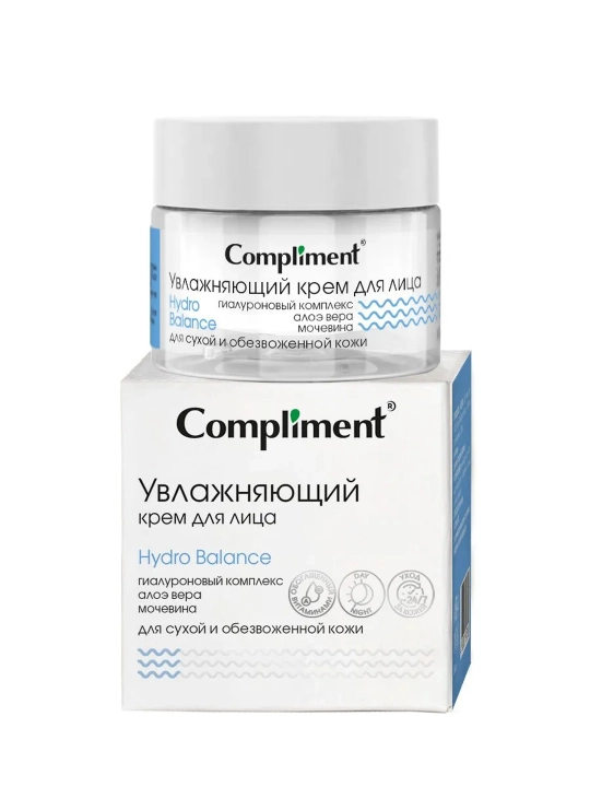 Крем для лица Compliment увлажняющий 24ч с ниацинамидом и алоэ вера, для всех типов, 50 мл