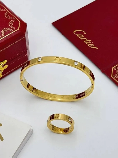 Браслет "Stainless Steel", женская бижутерия, в стиле cartier — GODDES-GG75-БЕЖЕВ-21