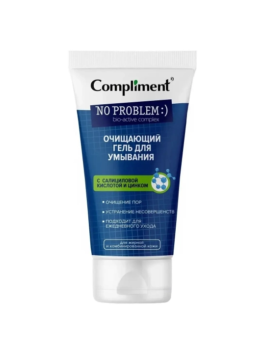 Compliment No Problem yuz yuvish geli, salitsil kislotasi, rux (sink) va AHA bilan, 200 ml