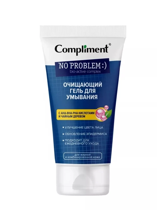 Compliment No Problem yuz yuvish geli, salitsil kislotasi, rux (sink) va AHA bilan, 200 ml