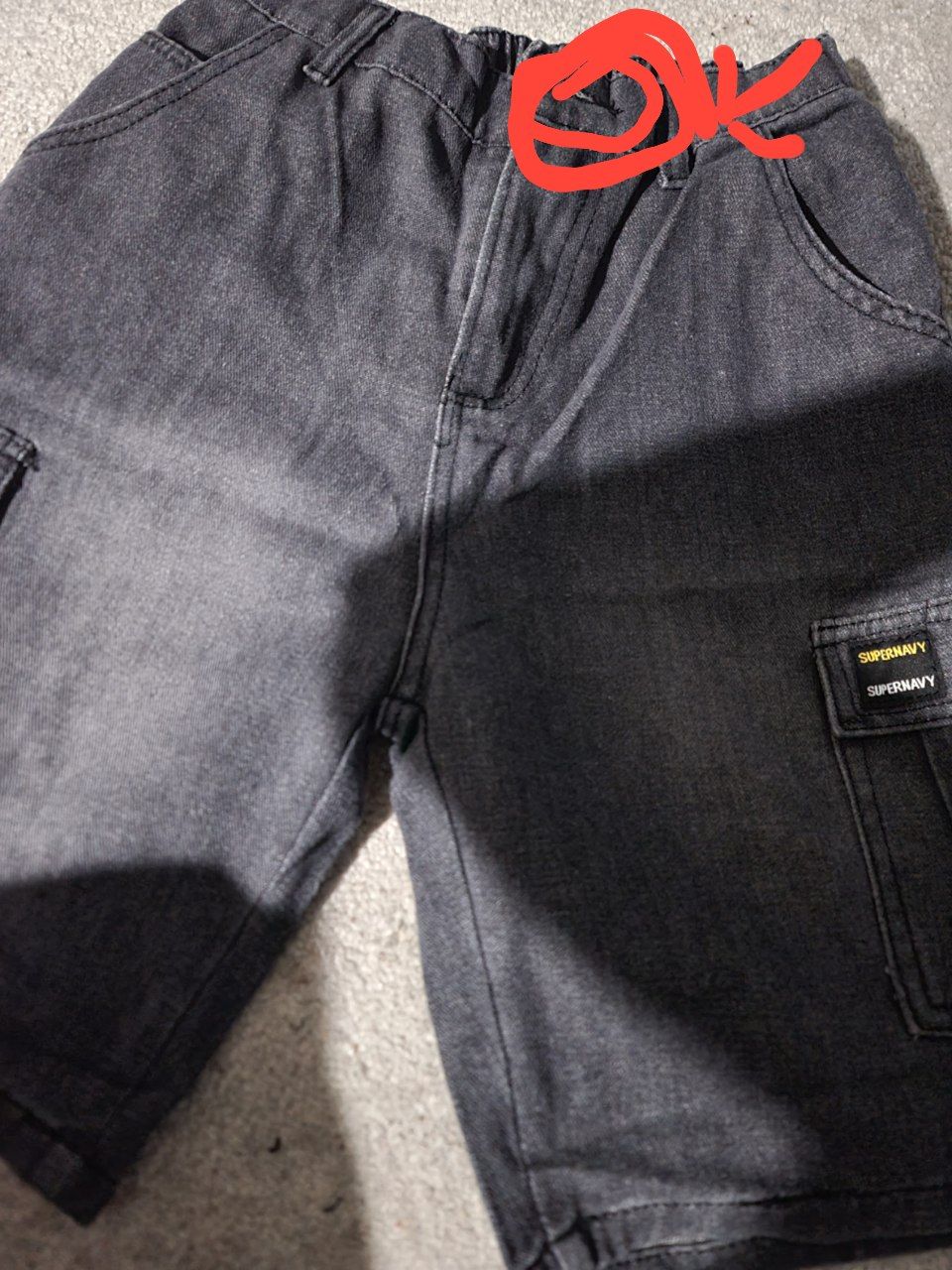 Erkaklar jinsi shortilari, cho'ntakli kargo model, denim, o'lchamlar XS dan 4XL gacha