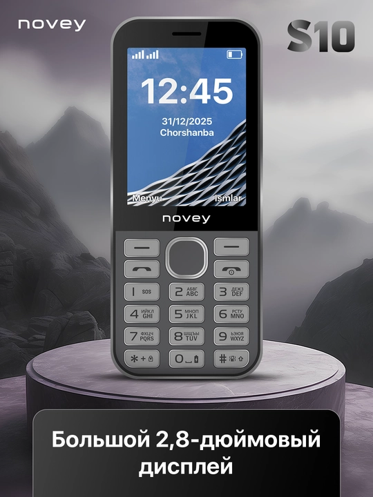 Novey S10 mobil telefon, knopkali, 2 SIM, kamera, metall korpus