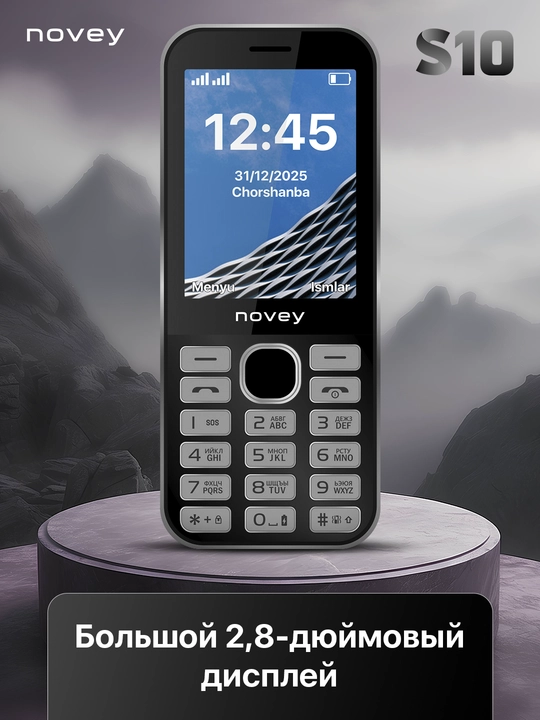Novey S10 mobil telefon, knopkali, 2 SIM, kamera, metall korpus