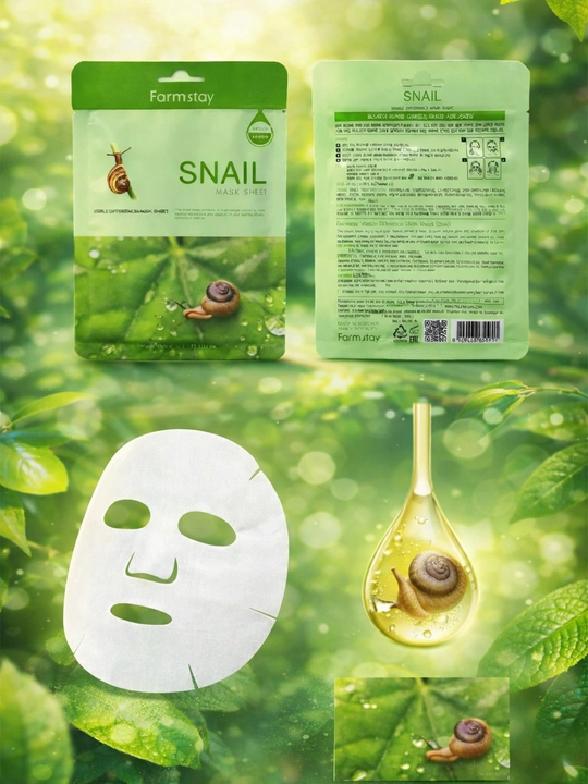 Тканевая маска для лица Farmstay Snail Увлажняющая маска 23 мл - 